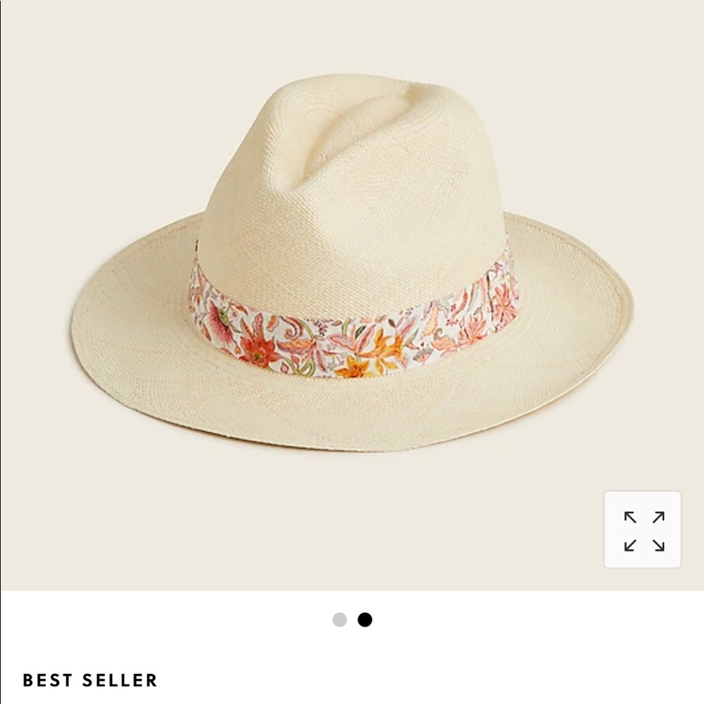 New!! J.Crew Panama Straw Hat, Liberty® print | Natural Garden Ribbon | BI346